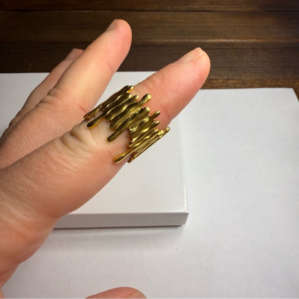 Gold Textured Ring - Picture 2 of 7
